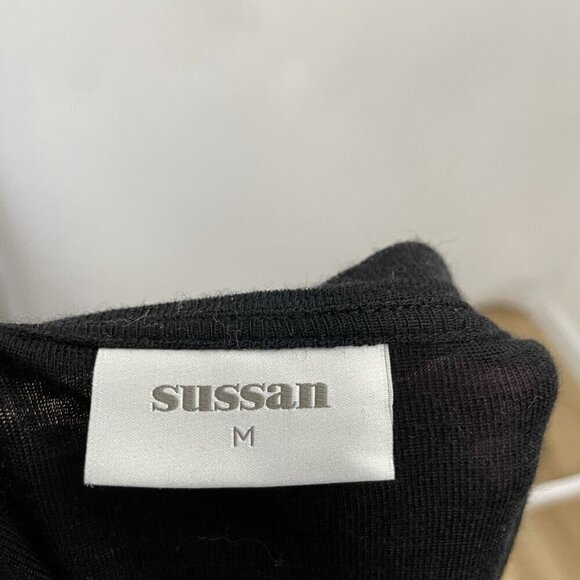 Sussan Wool Blend Lightweight Pullover Long Sleeve Sweater Top Black size Medium - Picture 4 of 6